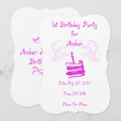 Eerste uitnodiging van de meisjespartij (Voorkant / Achterkant)