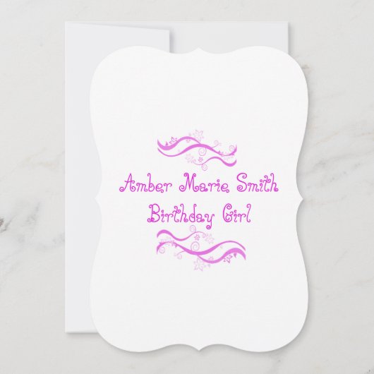 Eerste uitnodiging van de meisjespartij (Achterkant)