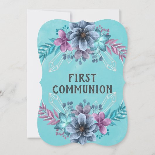 Eerste uitnodiging van de Paarse en Blauwgroen Flo (Achterkant)