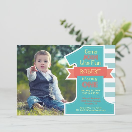 Eerste uitnodiging van de Partij Blauwe Jongen (Staand voorkant)