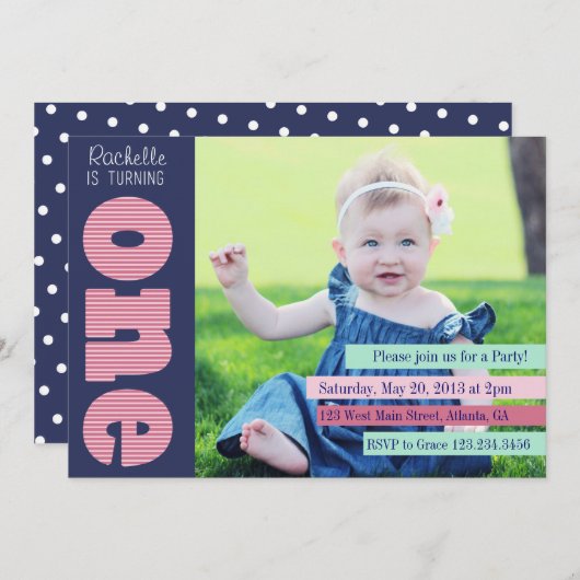 Eerste uitnodiging van de partij van Birthday (Voorkant / Achterkant)