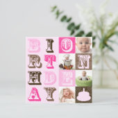 Eerste uitnodiging van de partij van Birthday (Staand voorkant)