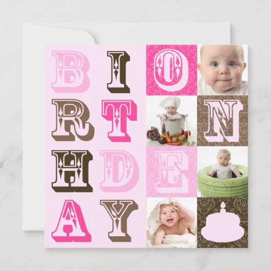 Eerste uitnodiging van de partij van Birthday (Voorkant)