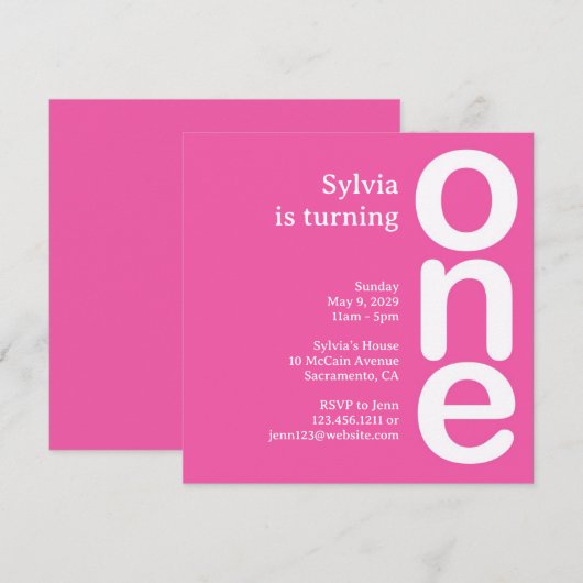 Eerste uitnodiging van de partij van Birthday (Voorkant / Achterkant)