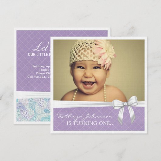 Eerste uitnodiging van de partij van Birthday (Voorkant / Achterkant)