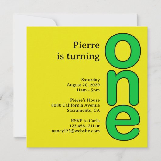 Eerste uitnodiging van de partij van Birthday (Voorkant)