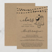 Eerste uitnodiging van de partij Wijn en Beer (Voorkant / Achterkant)