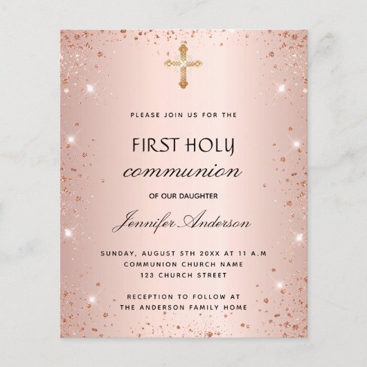 Eerste uitnodiging van de roos voor de goudbegroti flyer (Voorkant)