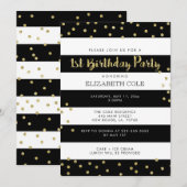 Eerste uitnodiging van de verjaardag (Voorkant / Achterkant)