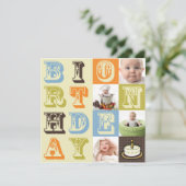 Eerste uitnodiging van de verjaardag (Staand voorkant)