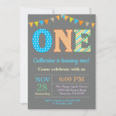 Eerste uitnodiging van de verjaardag. Boy First Bi (Voorkant)