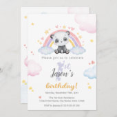 Eerste uitnodiging van de verjaardag - Cute Panda  (Voorkant / Achterkant)