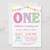 Eerste uitnodiging van de verjaardag. Girl First B (Voorkant)