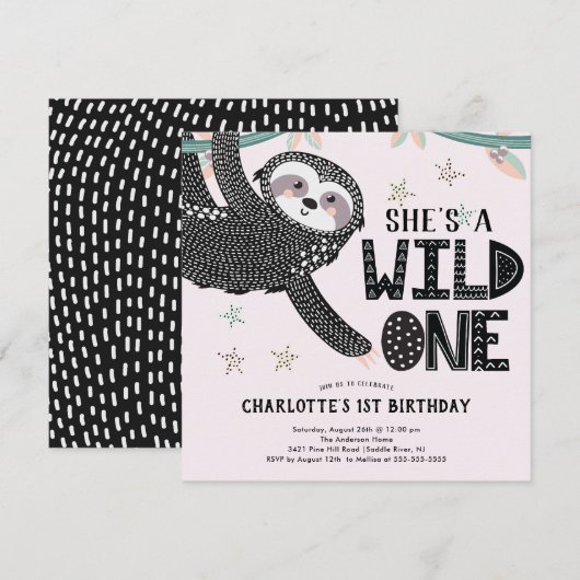 Eerste uitnodiging van de verjaardag van de verjaa (Voorkant / Achterkant)