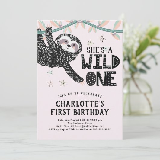 Eerste uitnodiging van de verjaardag van de verjaa (Staand voorkant)