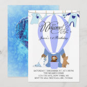 Eerste uitnodiging van de wereld van blauwe ballon (Voorkant / Achterkant)