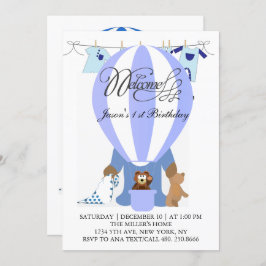 Eerste uitnodiging van de wereld van blauwe ballon