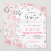 Eerste uitnodiging van de winterpartij Snowflake (Voorkant / Achterkant)