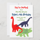 Eerste uitnodiging van Dinosaur Birthday Party (Voorkant)