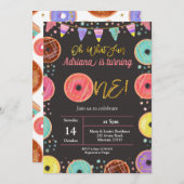 Eerste uitnodiging van Donut-thema op dag van gebo (Voorkant / Achterkant)