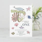Eerste uitnodiging van Mermaid Birthday (Staand voorkant)