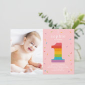 Eerste uitnodiging van Piñata Baby eerste verjaard (Staand voorkant)