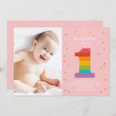 Eerste uitnodiging van Piñata Baby eerste verjaard (Voorkant / Achterkant)