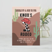 Eerste uitnodiging van Rodeo Birthday (Staand voorkant)