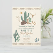 Eerste uitnodiging van Rodeo Birthday (Staand voorkant)