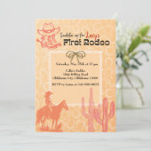 Eerste uitnodiging van Rodeo Birthday (Staand voorkant)