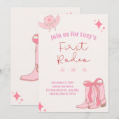 Eerste uitnodiging van Rodeo Birthday (Voorkant / Achterkant)