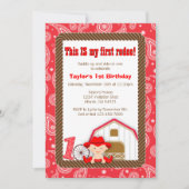 Eerste uitnodiging van Rodeo Birthday (Voorkant)