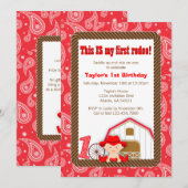 Eerste uitnodiging van Rodeo Birthday (Voorkant / Achterkant)