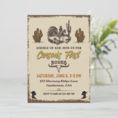 Eerste uitnodiging van Rodeo Cowboy Birthday (Staand voorkant)