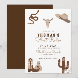 Eerste uitnodiging van Rodeo Cowboy Birthday