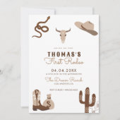 Eerste uitnodiging van Rodeo Cowboy Birthday (Voorkant)