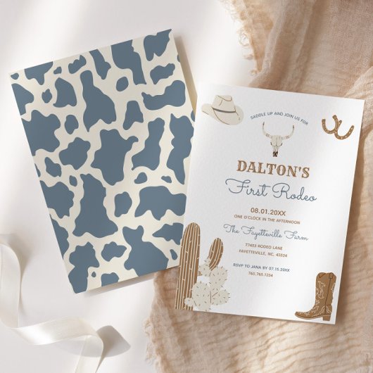 Eerste uitnodiging van Rodeo Cowboy Birthday