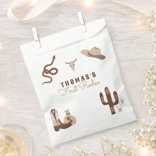 Eerste uitnodiging van Rodeo Cowboy Birthday Bedankzakje (Geknipt)
