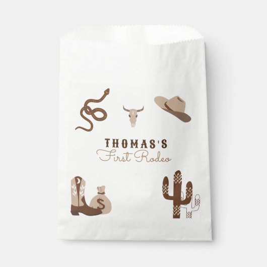Eerste uitnodiging van Rodeo Cowboy Birthday Bedankzakje (Voorkant)