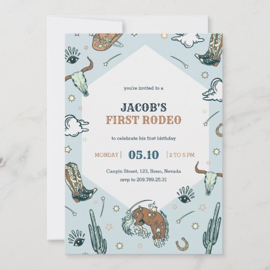 Eerste uitnodiging van Rodeo Cowboy voor Westerne  (Voorkant)