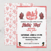 Eerste uitnodiging van Rodeo Cowgirl (Voorkant / Achterkant)