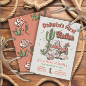 Eerste uitnodiging van Rodeo Cowgirl Cowboy Birthd