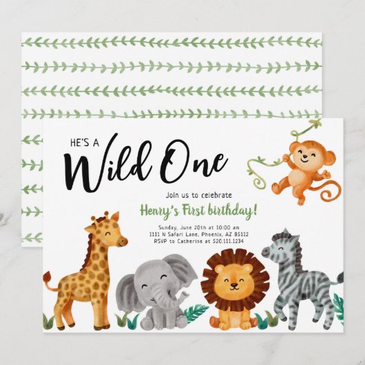 Eerste uitnodiging van Wild One Animals (Voorkant / Achterkant)