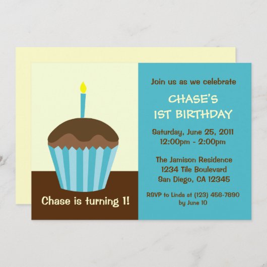 Eerste uitnodiging voor baby's (Voorkant / Achterkant)