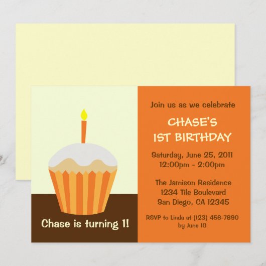 Eerste uitnodiging voor baby's (Voorkant / Achterkant)