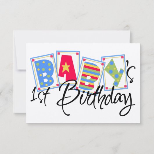 Eerste uitnodiging voor baby's verjaardag (Voorkant)