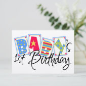 Eerste uitnodiging voor baby's verjaardag (Staand voorkant)