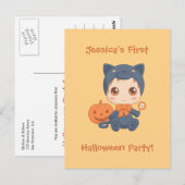 Eerste uitnodiging voor Black Cat Party van Hallow (Voorkant / Achterkant)