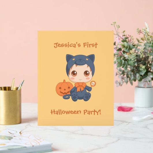 Eerste uitnodiging voor Black Cat Party van Hallow Acryl Bord (Huwelijk)