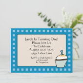 Eerste uitnodiging voor Cupcake-feest (Staand voorkant)